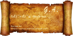 Görög Andrea névjegykártya